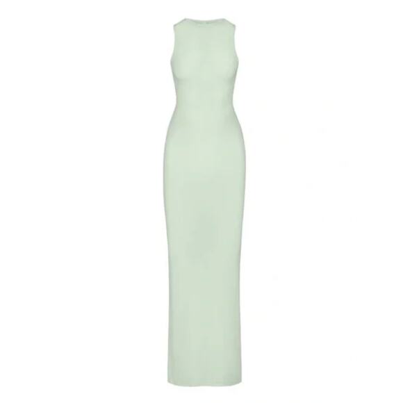 Skims Light Green Ribbed Jersey Maxi Dress - Picture 2 of 7